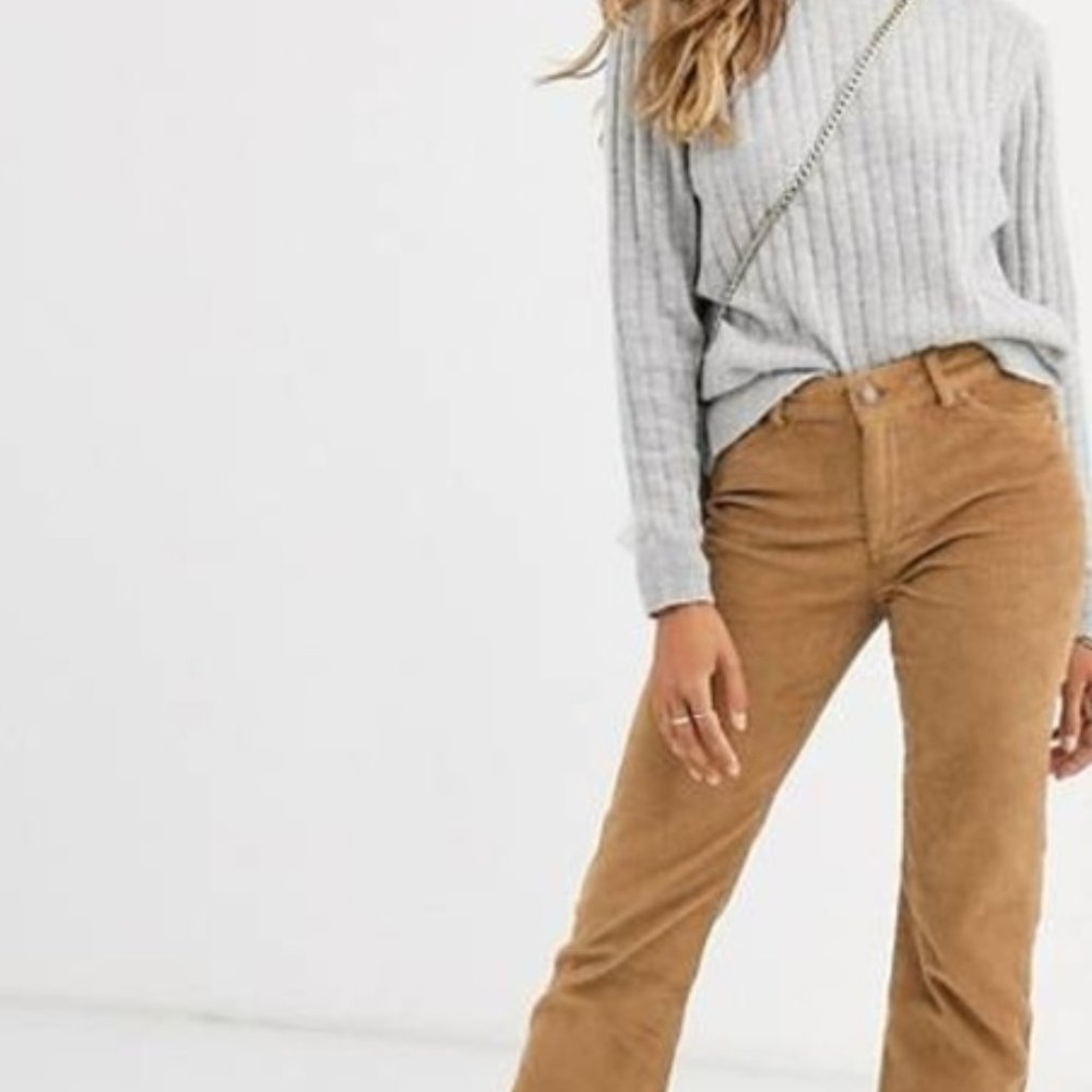 CHICO'S 1.5 Khaki Brown Tan Corduroy Pants 8/10